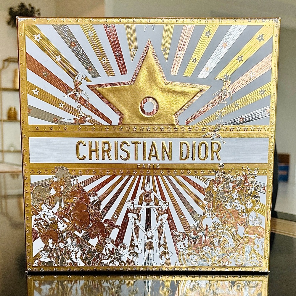Christian Dior Gold and Silver Holiday Square Box